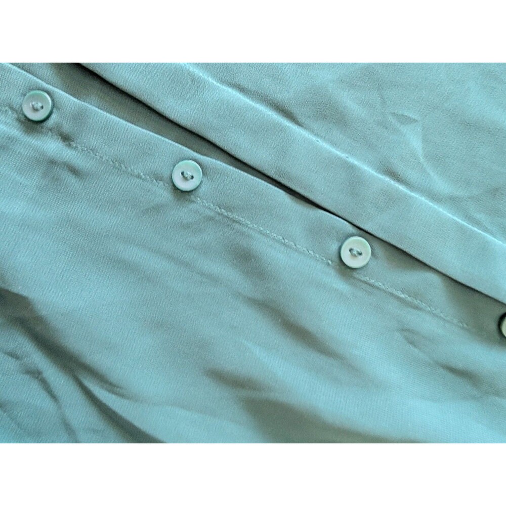 Abercrombie Sheer Teal Green Button Down Collared Shirt Going Out Top Luxury S image 10